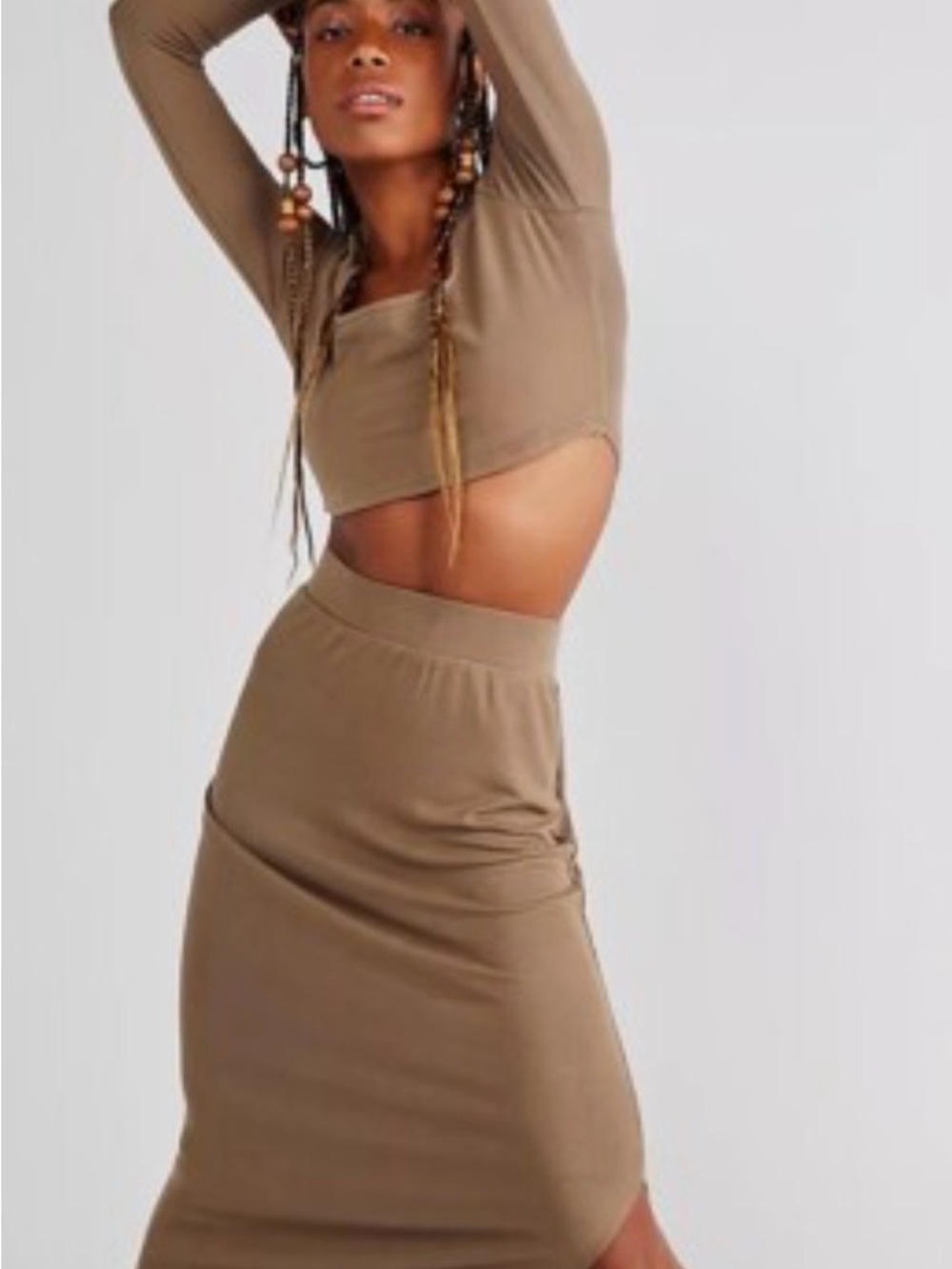 Free People Beach Shenanigans Skirt and Crop Top Set